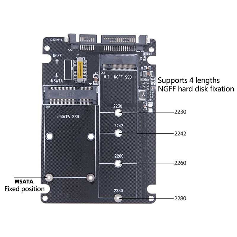 Adaptor M2 NGFF SATA SSD MSATA SSD la SATA carcasa