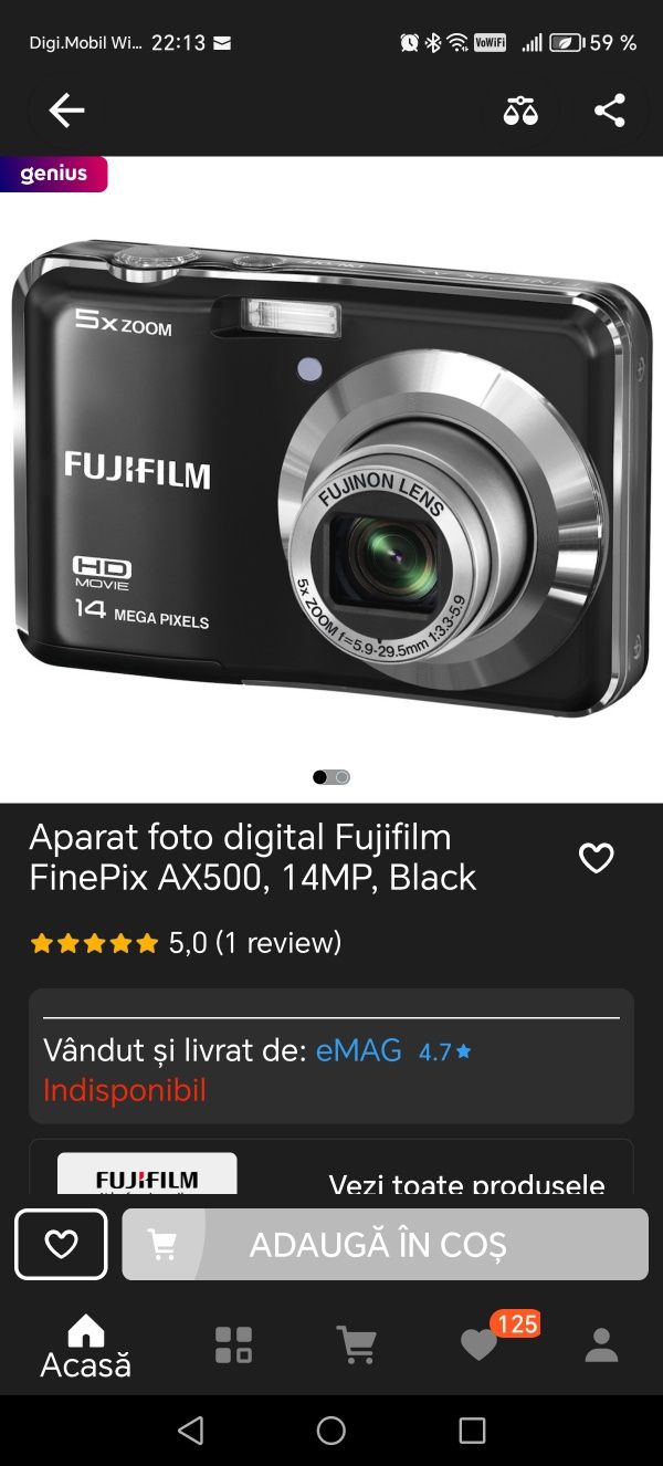 Vând aparat foto Fujifilm AX500