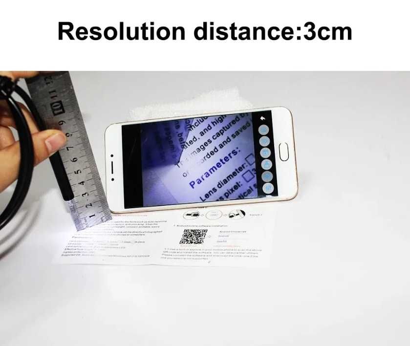 Ендоскоп с Твърд Кабел Водоустойчив Бороскоп Камера USB OTG 5.5mm 2M