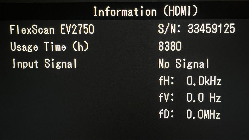 Eizo 2750-bk на 8380 работни часа със малка забележка