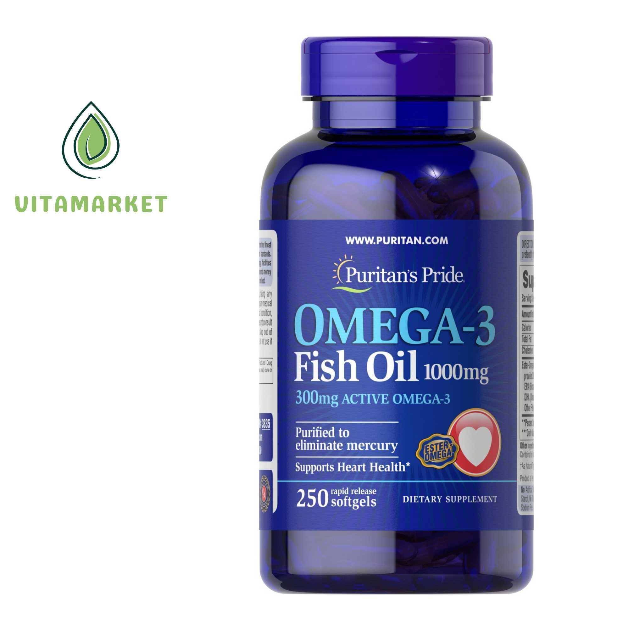 Puritan's Pride Omega-3 Fish Oil 1000 mg - 250 шт