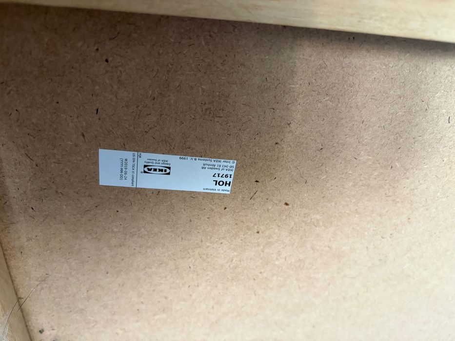 Masa cu spatiu depozitare, lemn masiv, Ikea