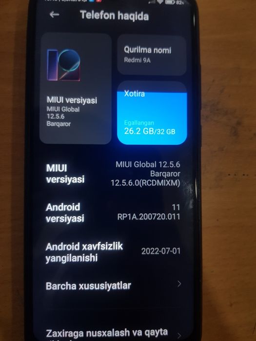 Redmi 9A holati yaxshi