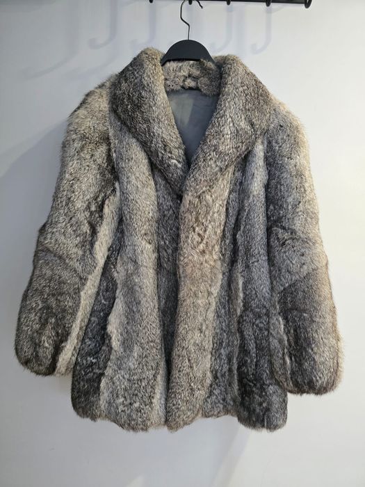 Палто от естествена кожа с косъм
