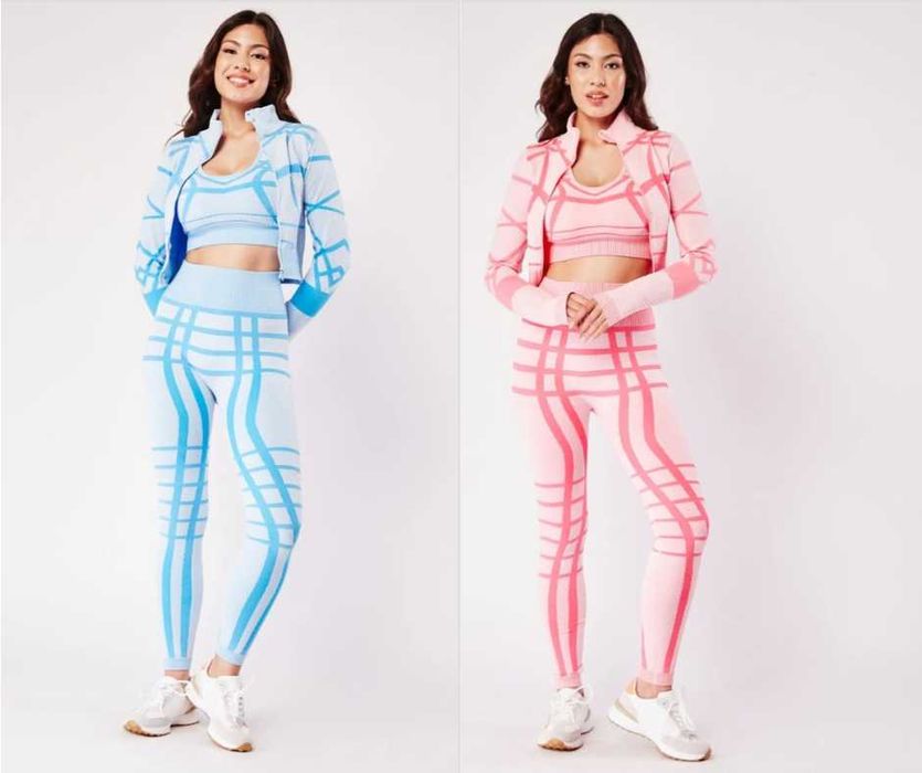 Set sport pentru sală , cu model, din trei piese