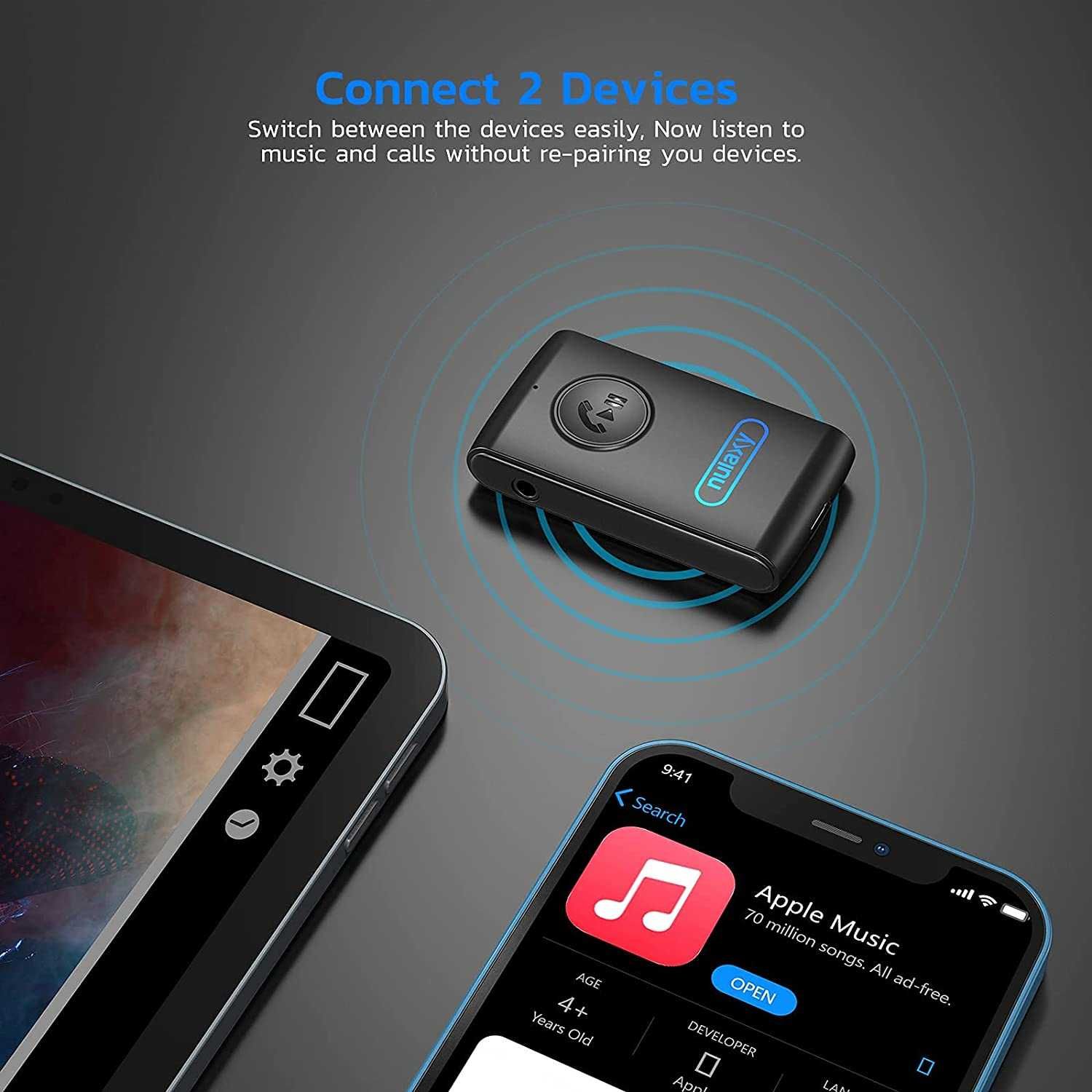 Nulaxy Bluetooth 5.0 трансмитер за телефон,Stereo