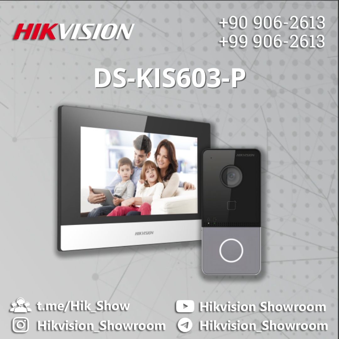 Hovli joy uchun Hikvision domofoni DS-KIS603. Wifi, Sensor ekran