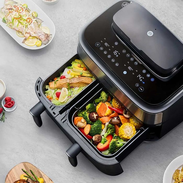 Аэрогриль + пароварка  9 л Philips NA555   /  aerogrill parovarka