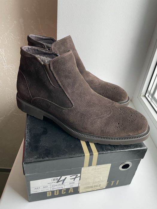 Мужские замшевые зимние сапоги, новые, фирменные,недорого