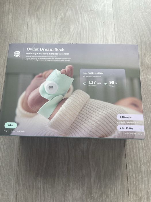 Owlet Dream Sock Mint – Monitor Smart pentru Bebeluși