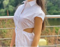 Бяла рокля тип риза Zara 34/XS