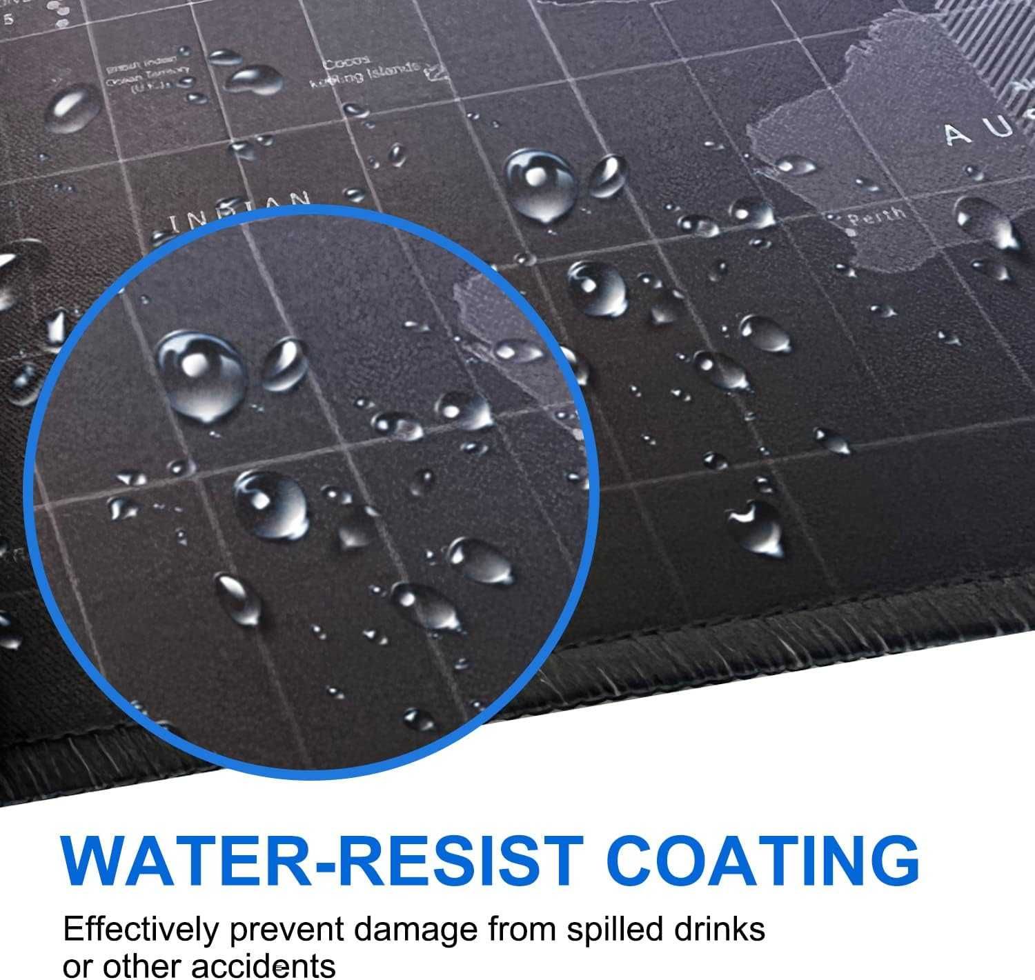 Mousepad Gaming XXL cu Harta Lumii Antiderapant pentru Birou 90x40 cm