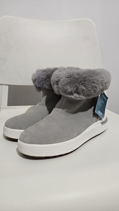 GEOX Ghete dama, Piele naturala, Gri, 37 EU