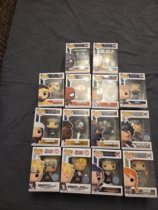 Anime, movie and television funko pop and chases.