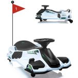 Kart electric Kinderauto BJSX2328 180W 24V cu CASCA, Genuchiere White