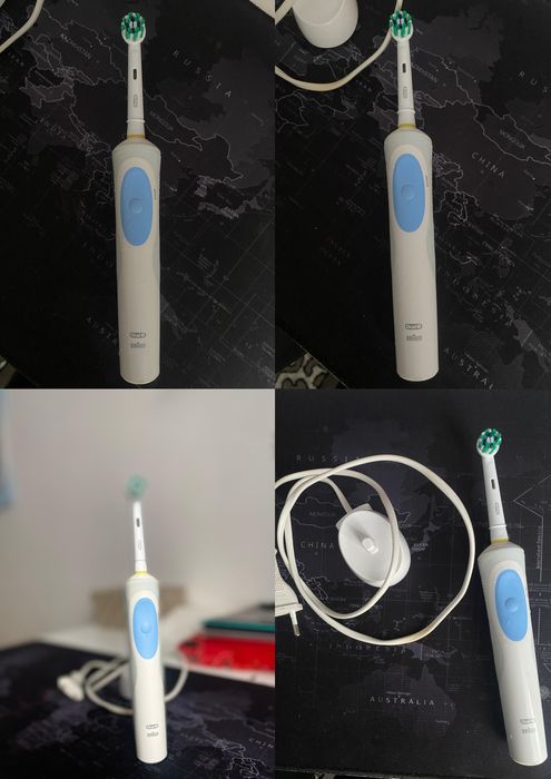 Periuță electrică Oral-B Braun, alb/albastru