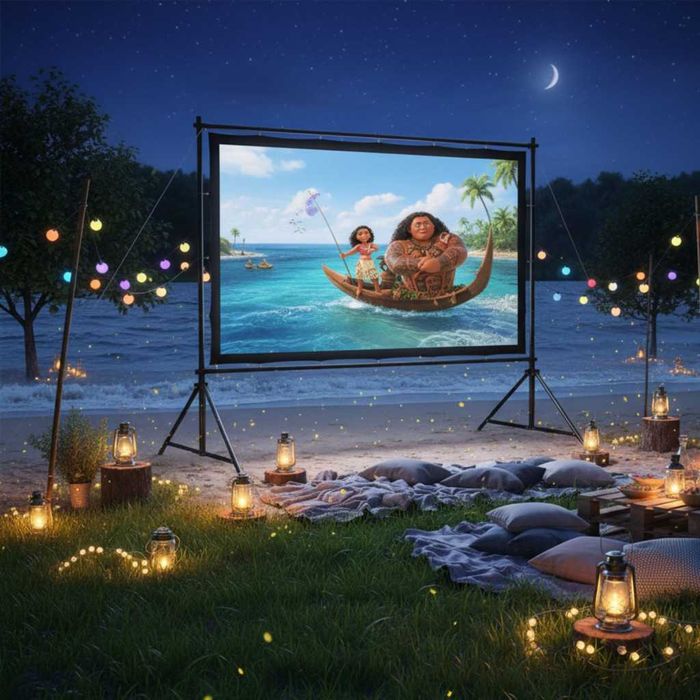 Прожекционен екран Getco Tech 120” – кино у дома и навсякъде с теб
