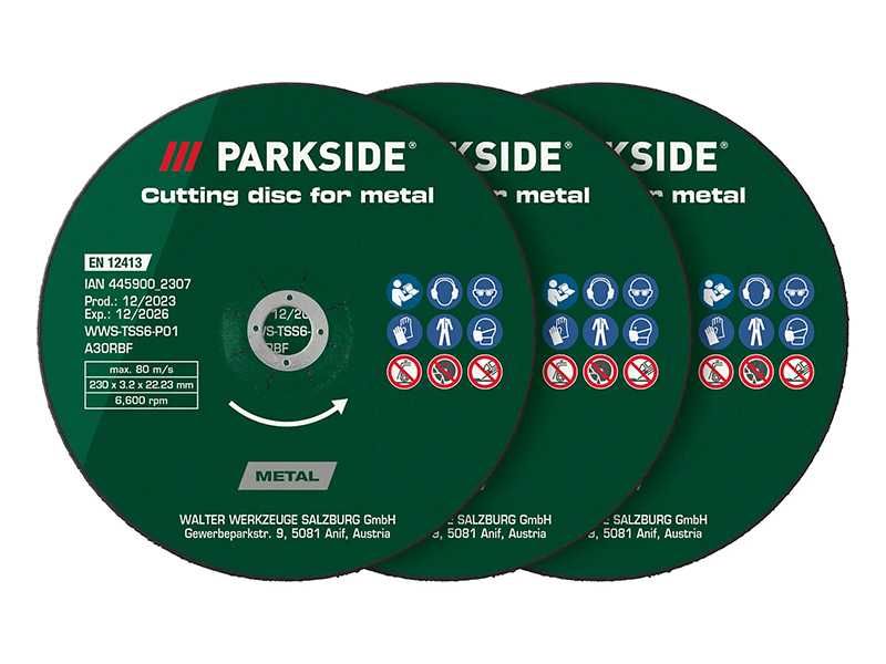 НОВИ! Дискове за шлайфане 6 броя Parkside камък метал