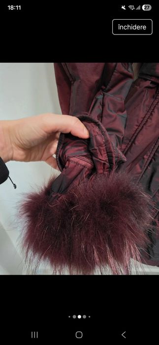 Geaca blana naturala stufoasa