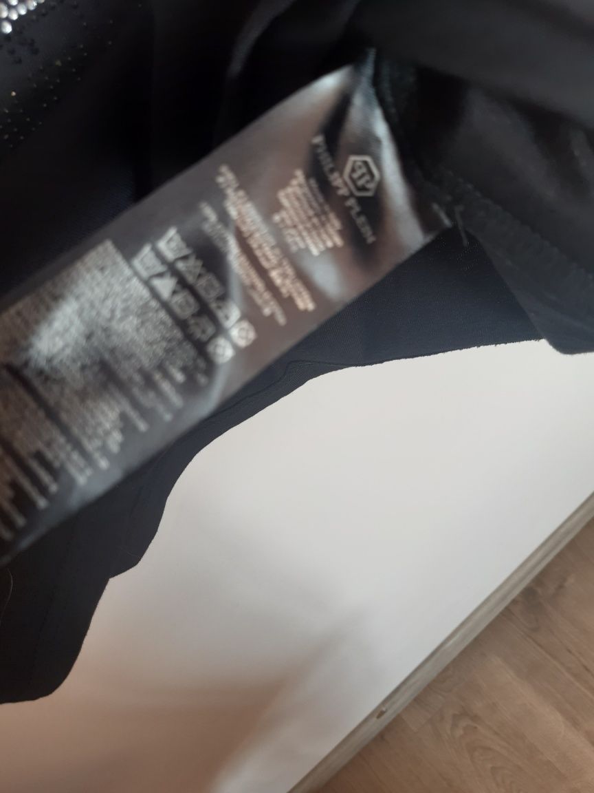 Черна и бяла мъжка тениска Philipp Plein