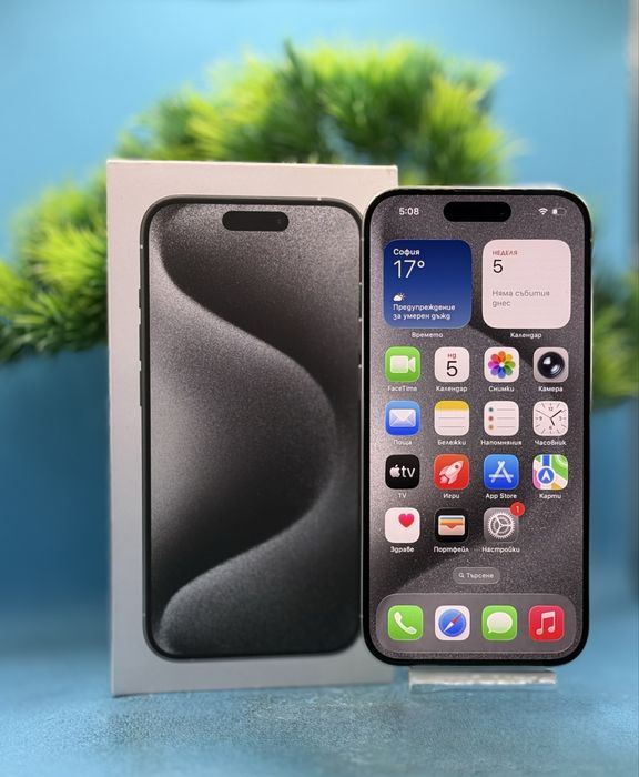 ГАРАНЦИОНЕН!!! Apple iPhone 15 Pro, 128GB, 5G, White Titanium