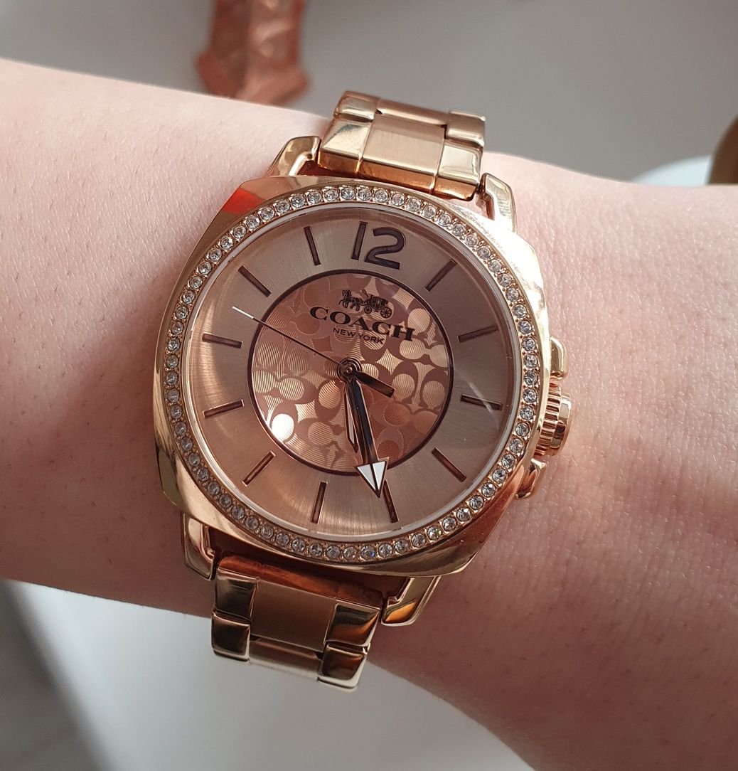 Ceas femei, COACH original, Rose-Gold, Inox, 30m rezistenta la apa