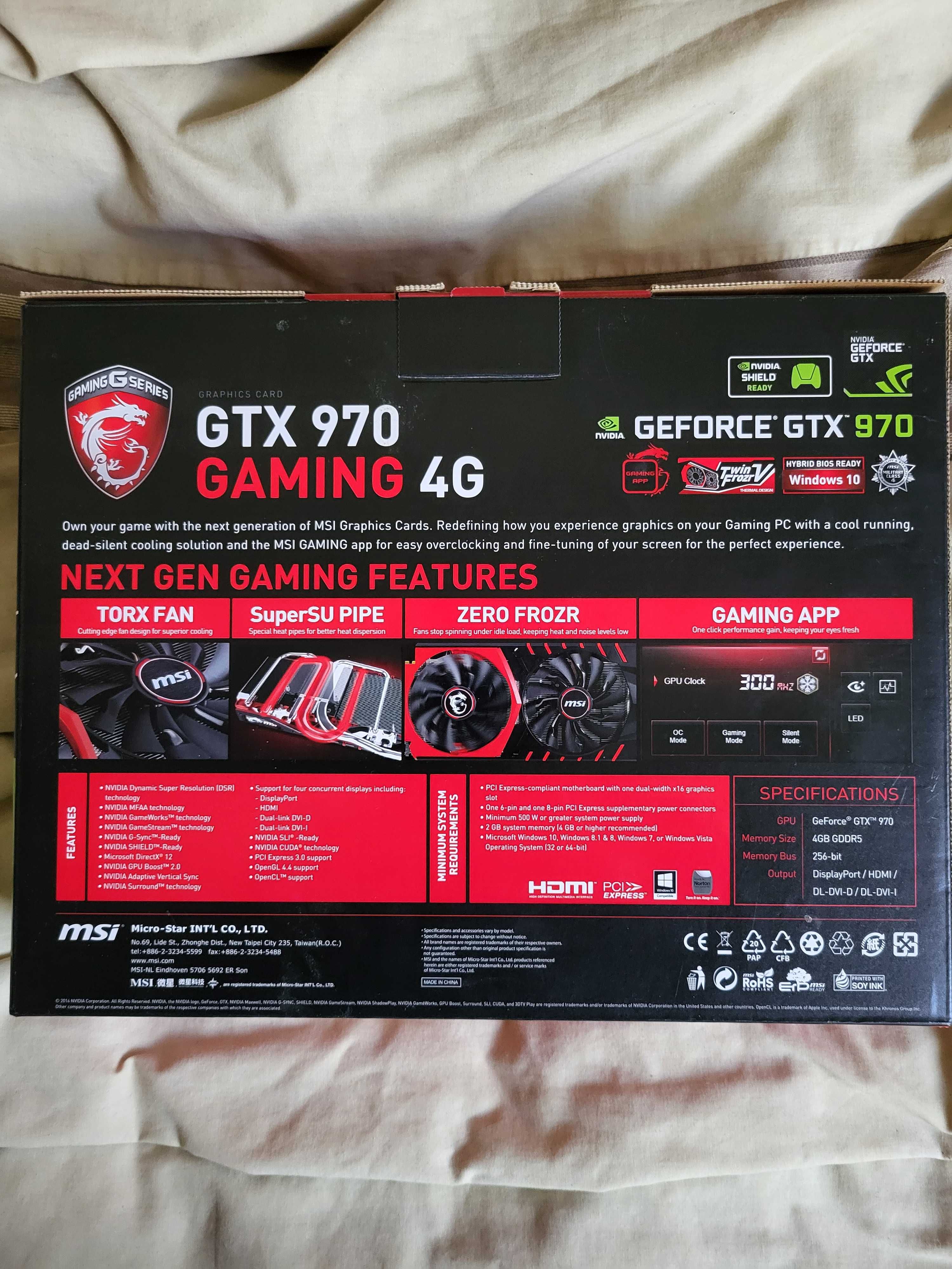 Видео карта GTX 970 gaming 4G MSI