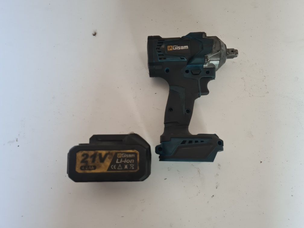 Cheie de impact electrica fara perii Gisam, 1000N.M, 0-7200rpm, albast