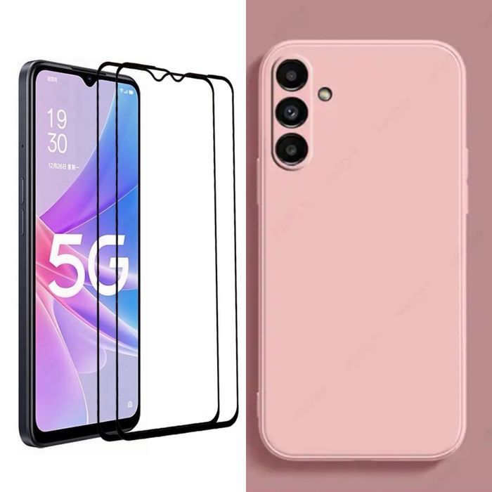 Husa Soft Catifea si Folie Sticla Samsung A05/A05S/A15/A25/A16/A36/A56