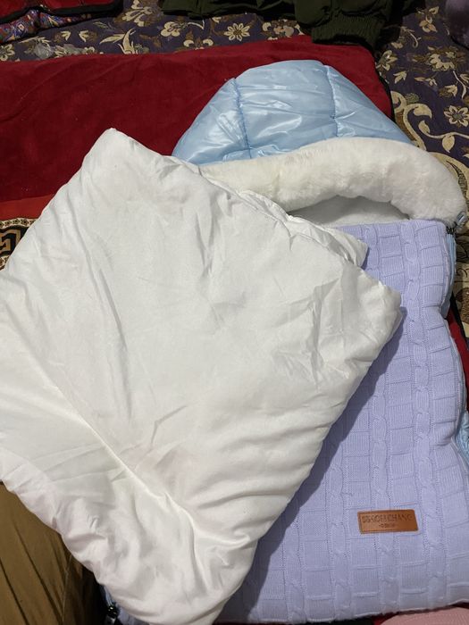 Тёплый конверт для выписки, 1 раз использован