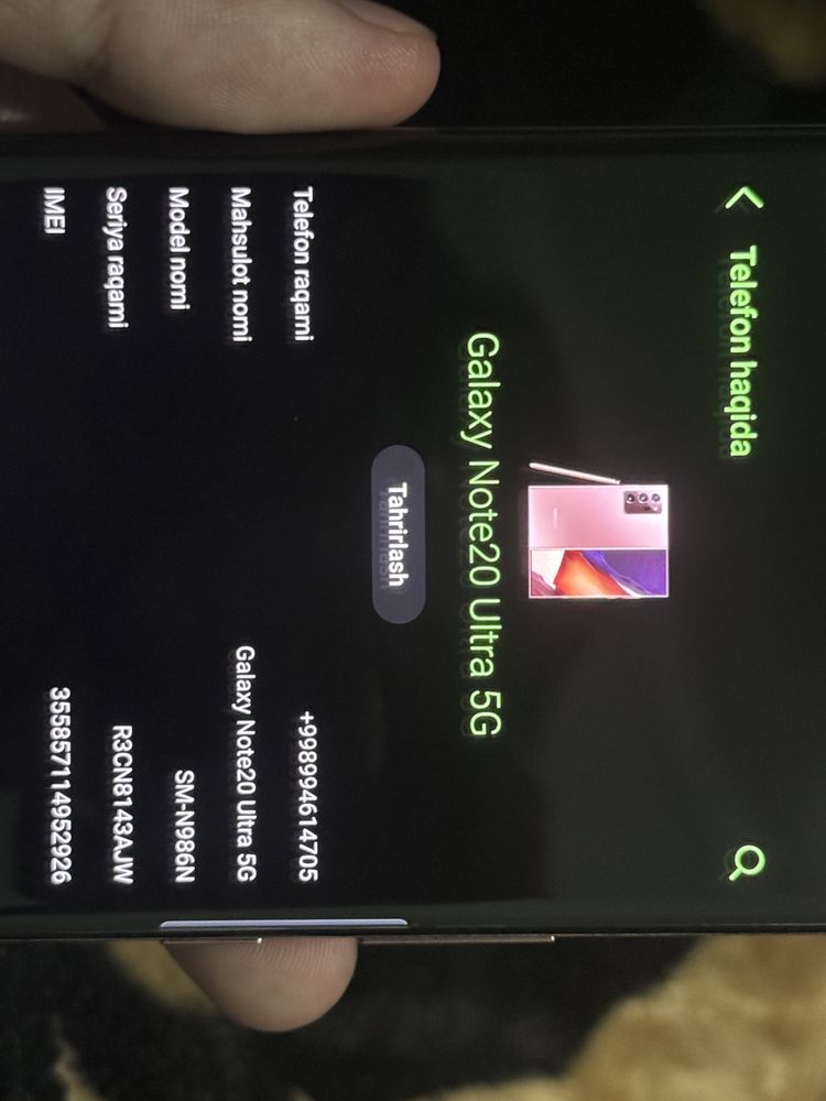 Samsung note 20 ultra