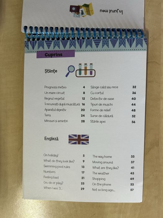 Caiet cu jocuri română și engleză, 8-9 ani