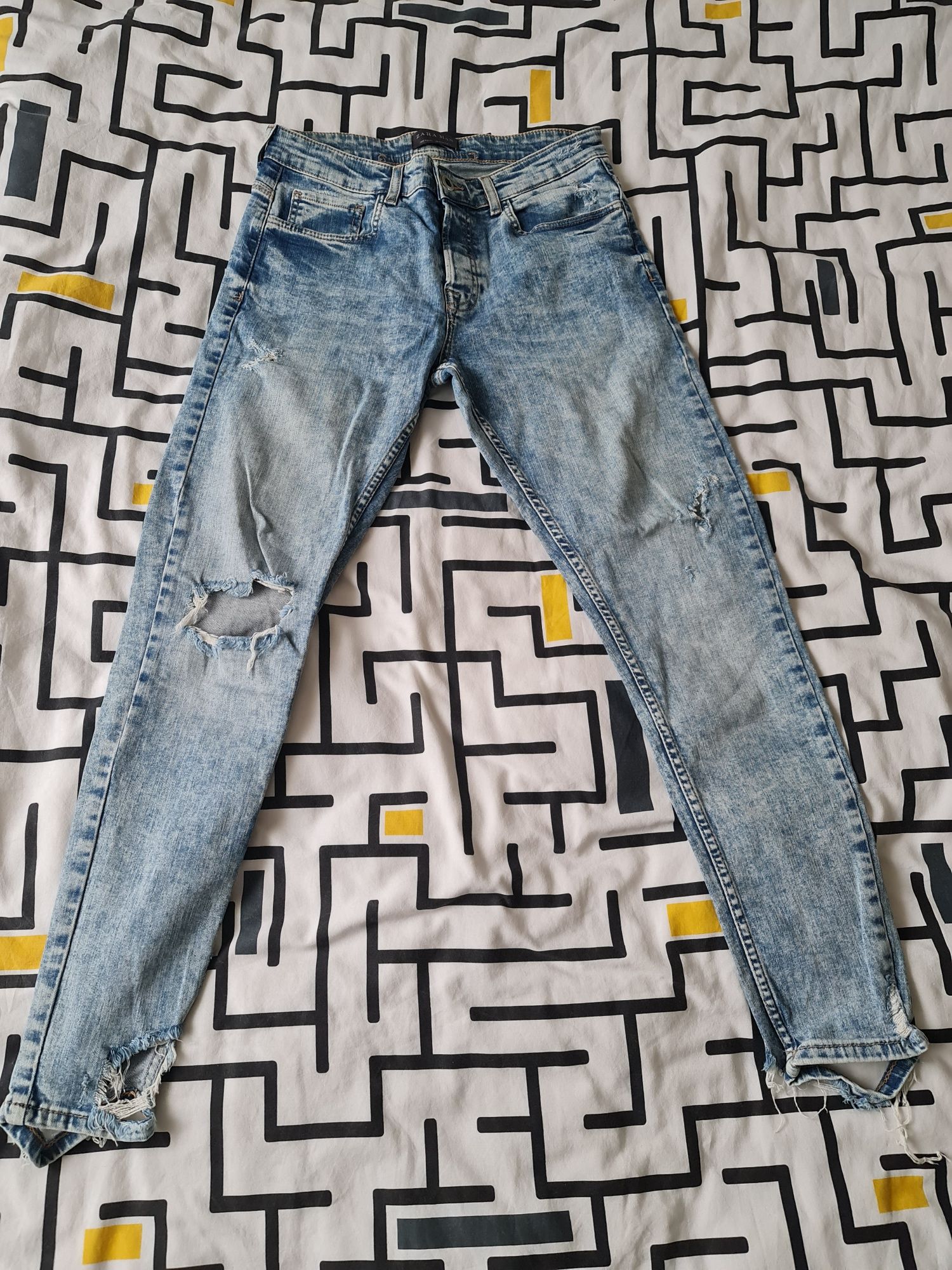 Blugi barbati,Jeansi ZARA marime 40,Skinny,rupturi!Gri,Negru,Albastri