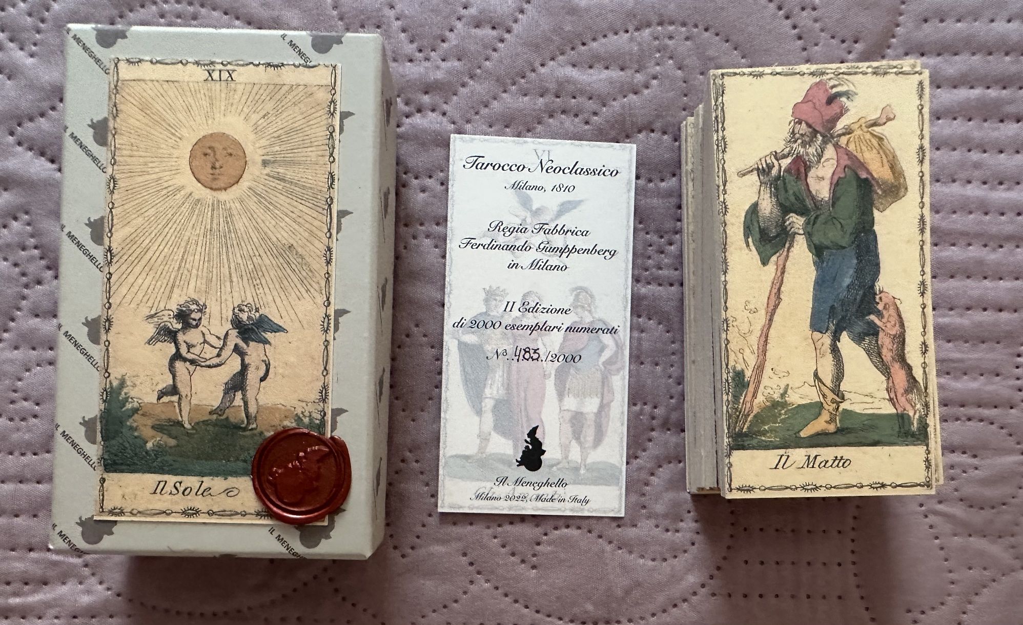 Tarocco Neoclassico, Neoclassico Tarot.  Il Meneghello. Таро Колода.