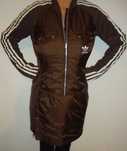 Rochie sport maro dungi albe maneca lunga Adidas