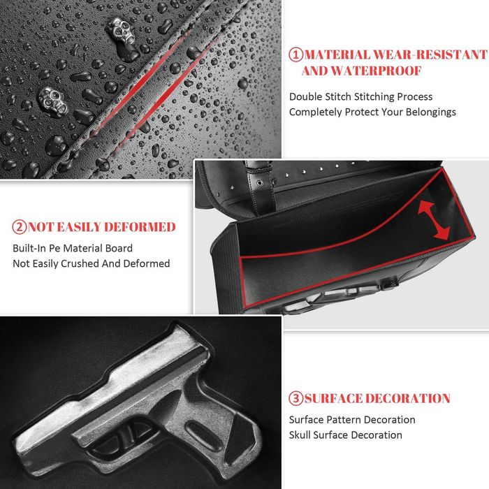 Дисаги за мотоциклет Чанта кожен куфар за мотор мото багаж БЯЛ