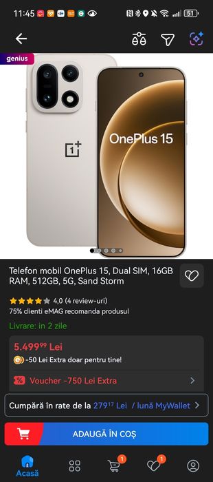 OnePlus 15 16/512GB NOU cu OXYGEN OS