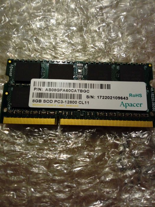 RAM памет за лаптоп Apacer DDR3 8GB 1600 Mhz с 24м. гаранция