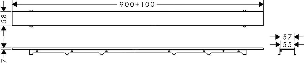 NOU: Hansgrohe RainDrain Rigola de pardoseala + Capac faiantabil 90 cm