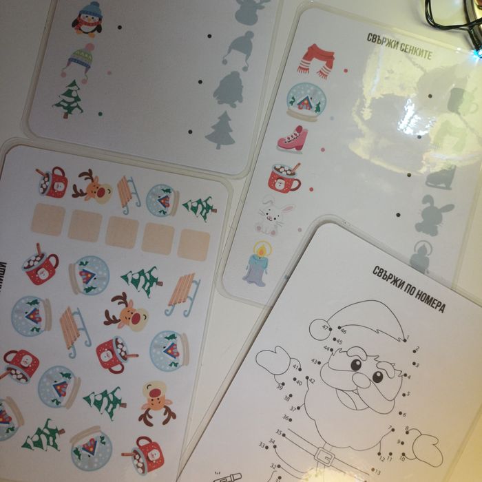 Активни карти за деца за игра с моделин, Коледен подарък за деца 3-6г