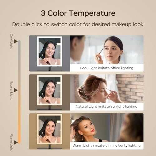 Ново Холивудско LED грим огледало 12 инча 3 цвята регулируема светлина