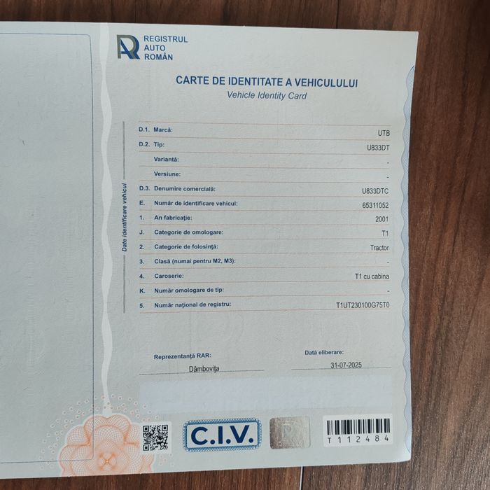Universal 833 DTC, carte R. A. R