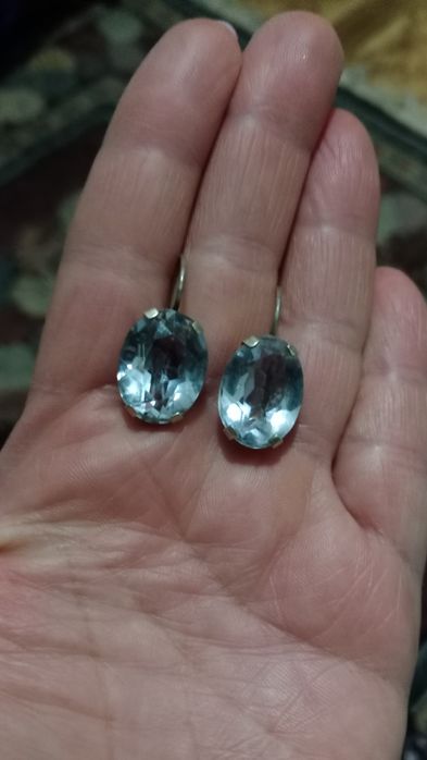 Серьги серебро топаз