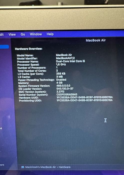 MacBook air 2015 I5 4GB SSD 256GB Stare Impecabilă