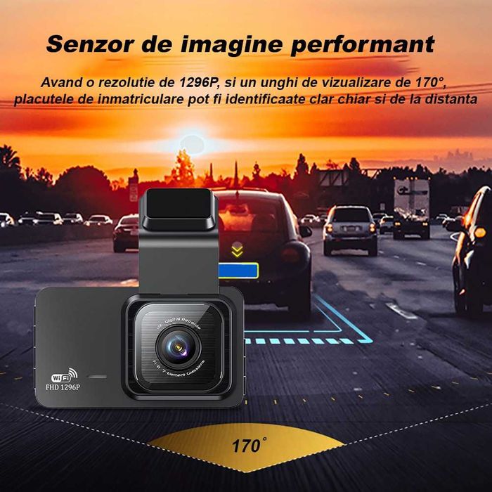 Camera Auto de bord DVR,Wi-Fi, HD 1296P,Vichema Tech®
