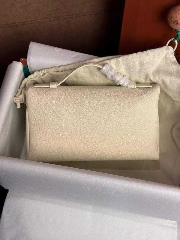Geanta Loro Piana LP19, Crema Sabbia, 20 cm