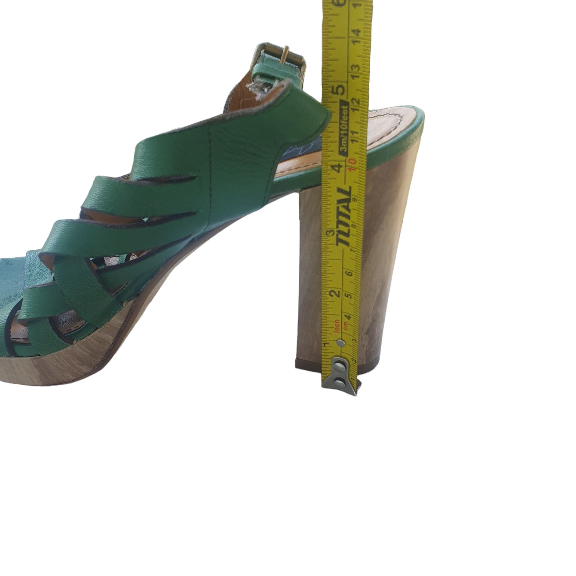 Sandale 38 Musette Cristhelen B, piele, verde