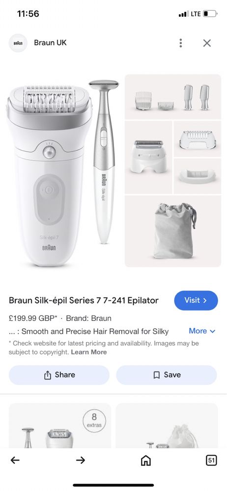 Нов Комплект Епилатор  Braun Silk-épil Series 7, 7-210