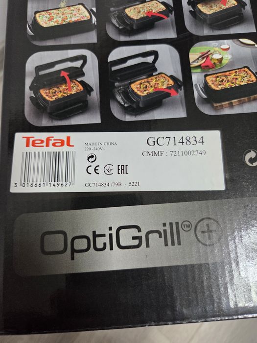 Gratar electric TEFAL OptiGrill+ Snacking&Baking GC714834, 2000W, 6 pr