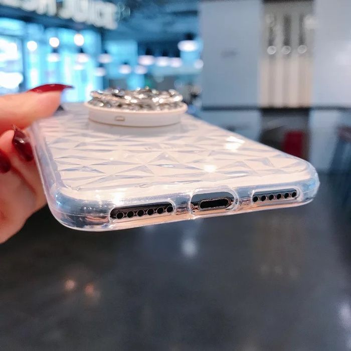 Husa din silicon si suport cu pietricele pt Iphone 11 Pro, 11 Pro Max